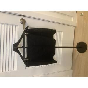 Clemens en August Black Wool Mini Skirt Fully Lined Side Zip Medium